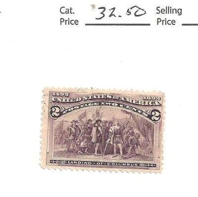 US # 231, 2 cent brown violet Columbian, 1893, vf, scv $35 - Image 1 of 2