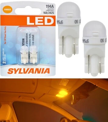 Sylvania Premium Luz LED 194 Ámbar Naranja Dos Bombillas Interior Mapa Repuesto Foto 1 de 4