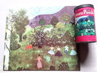 Rompecabezas de gremio de lujo vintage May Dance 340 piezas Doris Lee arte pastoral caballo niñas Foto 1 de 4