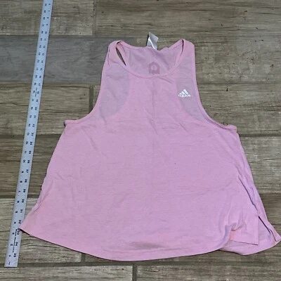 Adidas Mujeres Camisa Grande Rosa Camiseta sin Mangas Camisa Ajuste Activo Rayas Logo Lote R Foto 1 de 3