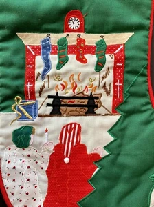 Vintage Casita Crafts Weihnachtsstrumpf Stoff Applikation Kamin Midnight - Bild 1 von 7