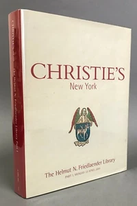 [Auction Catalog]  The Helmut N. Friedlander Library, Part I   Christie’s  2001  - Imagen 1 de 9