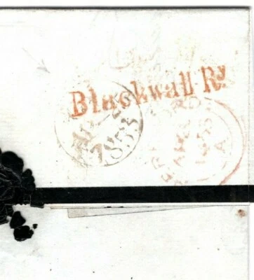 GB Cover RAILWAY TPO *Blackwall Ry*London Hereford EL 1d Red 1853{samwells}ZA173 - Image 1 of 4