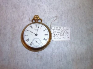 Talla 18 15 Jewel Sprinfield Co AM Waltham 20yo Estuche Placa Oro 1890 Juego de Postes - Imagen 1 de 2