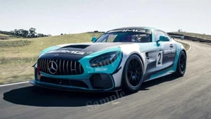 Póster fotográfico impreso decoración de pared Mercedes AMG GT4 alta resolución - Imagen 1 de 1