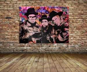 Run DMC Mr Brainwash Hip Hop Legends 36 x 24 Canvas Print **LAST ONE - Picture 1 of 2