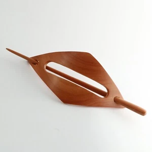Haarspange Barrette Haarklammer Holz klassisches Raute Design Handarbeit HS58 - Bild 1 von 4