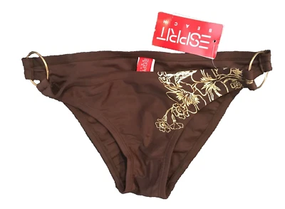 Traje de baño para mujer Esprit extra pequeño marrón y dorado parte inferior de bikini nuevo con etiquetas Foto 1 de 3