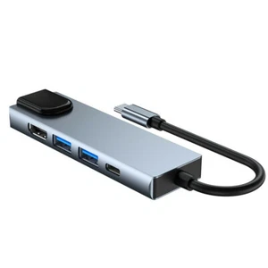 5 en 1 Hub USB C a RJ45 Ethernet Tipo C Hub Adaptador Cargador para Macbook 4K HDMI - Imagen 1 de 11