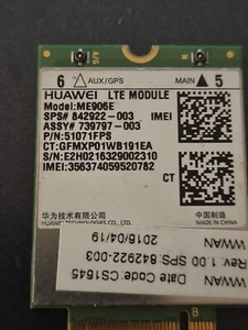 HUAWEI ME906E 4G WWAN EDGE GPRS GSM GPS Card LTE Module 842922-003 51070ELG - Bild 1 von 4