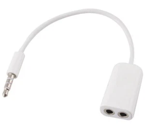 TigerZilla 3.5mm Headphone Splitter Jack Male to 2 Dual Female Cable Lead Audio