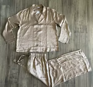 NWT NORDSTROM Washable Silk Pajama SET LARGE Bronze - Picture 1 of 5