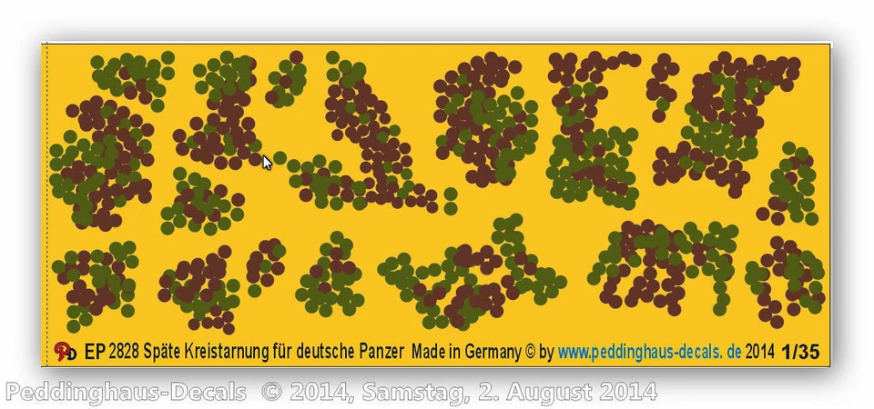 1/35 EP 2828 Tarda Camuffamento Cerchio per Carri Armati Tedeschi - Immagine 1 di 1
