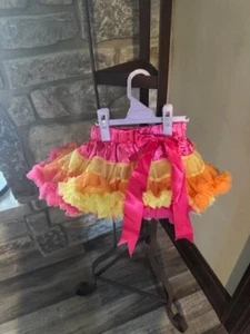 NWOT Layered Ruffled Fuchsia Orange Yellow Baby Tutu 9-12 months - Picture 1 of 2