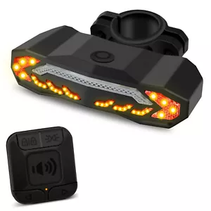 Bike Taillight Turn Signals Anti-Theft Security Alarm Electric Loud Horn Remote - Picture 1 of 12