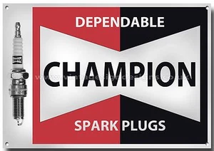 CHAMPION SPARK PLUG ADVERTISING METAL SIGN. MANCAVE - GARAGE MEM0RABILIA SIGN. - Picture 1 of 1