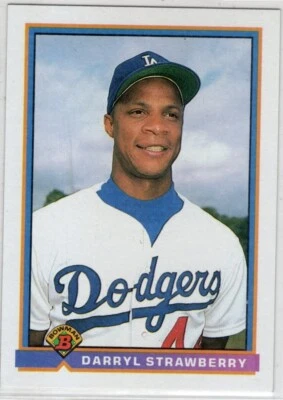 1991 Bowman Darryl Strawberry #609 Los Angeles Dodgers Baseball Card  - Image 1 of 2