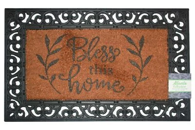 KASHI HOME Printed Coir Doormat Grill Brush Outdoor Welcome Mat Entryway Rug Atlanta 18x30"