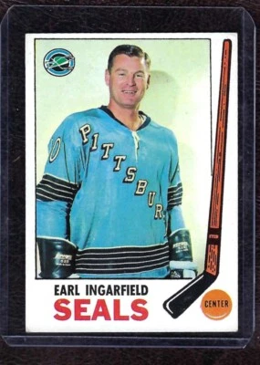 1969/70 Topps Hockey Card #87 Earl Ingarfield, Oakland Seals, VG-EX! - Image 1 of 2