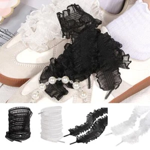 With Ruffled Trim Laces Shoelaces DE Training Shoes Laces Men Women - Picture 1 of 16
