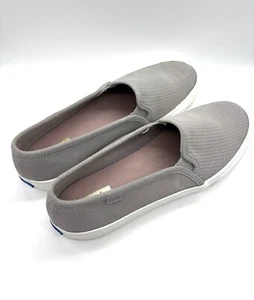 Keds Double Decker Perforated Slip On Womens Grey Sneakers Casual Shoes NEW 9M - Picture 1 of 8