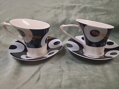 Juego de 2 tazas y platillos espresso Cilio Mod Deco  Foto 1 de 4