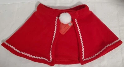 Cat Dog Pet Costume Christmas Sz Large Up 16" Neck Cape Red Cloak Xmas Dress Up - Image 1 of 4