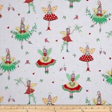 Hollywood Pixies Holly Metallic Gold Hilights Michael Miller Cotton Fabric 80cms