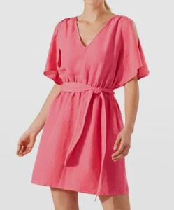 $99 Tommy Bahama Women's Pink Split Sleeve Linen Blend Swim Cover Up Dress Sz XS - Picture 1 of 3