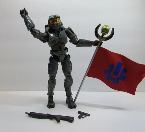 Halo 2 Joyride figure Steel Spartan CTF with magnum shot gun flag blue variant Cover