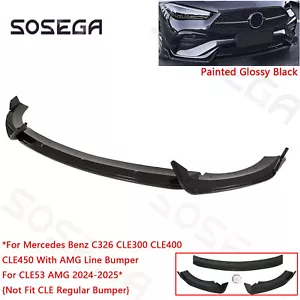 For Mercedes Benz C326 CLE450 AMG 2024-25 Gloss Black Front Bumper Lip Splitters - Bild 1 von 11