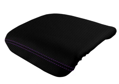 Fits 2003-2008 Honda Pilot Carbon Fiber Console Lid Armrest Cover Purple Stitch — 第 1/4 张图片