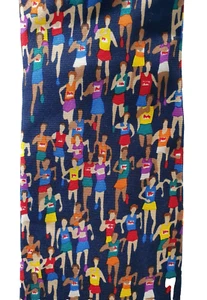 Men's "Marathon" 100% Silk Neck Tie Made in USA Running Sport Summer Sport - Picture 1 of 5