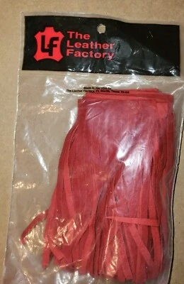 The Leather Factory Piel de Cerdo Cuero Terciopelo Gamuza Rojo 36" Flecos Foto 1 de 4