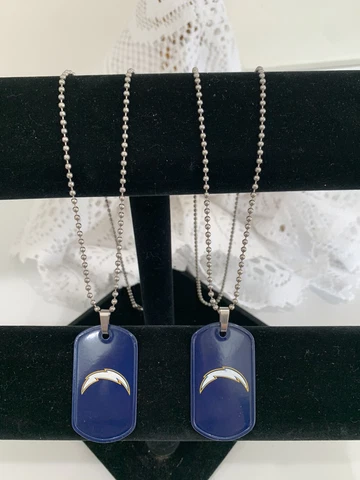 2 Two Los Angeles Chargers Dog Tags Necklace Chain Jewelry Football NFL Lot Cover