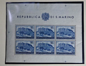 1950 San Marino Scott # C62A Souvenir Sheet VF OG NH Stamps Cat $70 - Picture 1 of 2