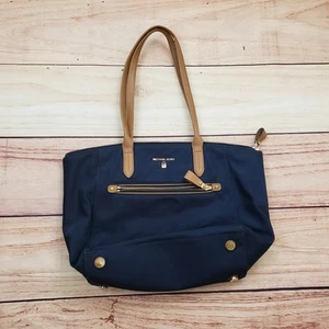 Borsa Michael Kors Kelsey blu marrone tracolla media tote bag design nylon - Foto 1 di 17