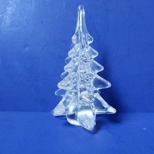 Vintage Klar Kunst Glas Weihnachtsbaum 6" Immergrüne Tanne Kiefer - Bild 1 von 6