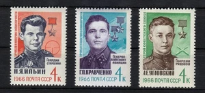 Russland 1966 postfrisch Sc 3167-3169 Sowjetische Helden des Zweiten... - Bild 1 von 1