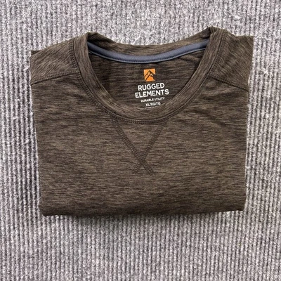 Rugged Elements Mens XL Long Sleeve Pullover Brown Outdoor Workwear Shirt - Image 1 of 4