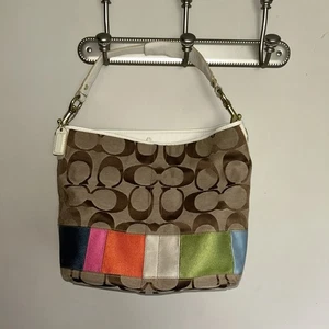 Borsa a tracolla Coach Signature Kaki C Multicolor 10858 Legacy BORSA ARCOBALENO - Foto 1 di 8