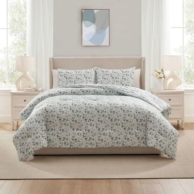 3 Piece Floral Modern Comforter w/ Pillow Shams, Soft, Stylish & for all Season - Image 1 of 4