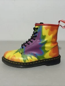Botas de combate Dr Martens Pride Rainbow Tie Dye 1460 para hombre 10 para mujer 11 raras - Imagen 1 de 13