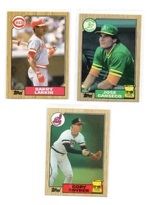 (LOTE DE 3) 1987 TOPPS RC'S JOSE CANSECO, BARRY LARKIN, CORY SNYDER - Imagen 1 de 1