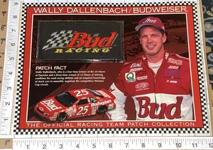 BUD RACING WALLY DALLENBACH BUDWEISER WILLABEE & WARD SCHEDA TECNICA EMBLEMA TOPPA - Foto 1 di 2