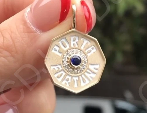 Colgante Diamante Creado en Laboratorio Regalo 4 Him Porta Fortuna Placas de Oro Rosa Plata Foto 1 de 4