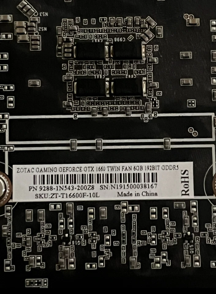 Probado BUENO ZOTAC GeForce GTX 1660 Doble Ventilador 6GB RAM Tarjeta Gráfica de Video GPU Foto 1 de 4