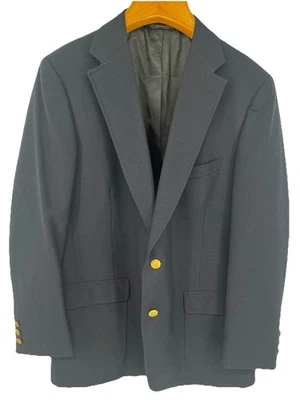 Chaqueta Blazer De Colección American Craftsman Bachrach Azul Marino Dorado Botón American 40 Union Foto 1 de 4