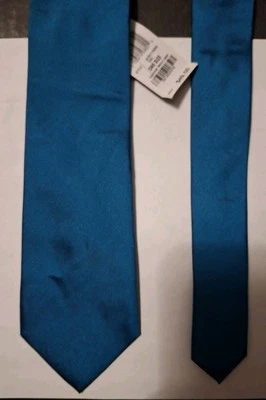 Alfani Mens Solid Silk Mens Necktie teal 57" Long 2.75" Wide NWT MSRP $49.50 - Image 1 of 3