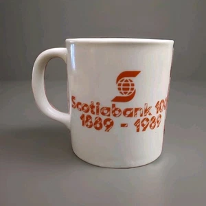 Scotiabank (Bank of Nova Scotia) 1889-1989 100th Anniversary Logo Coffee Cup NOS - Picture 1 of 6